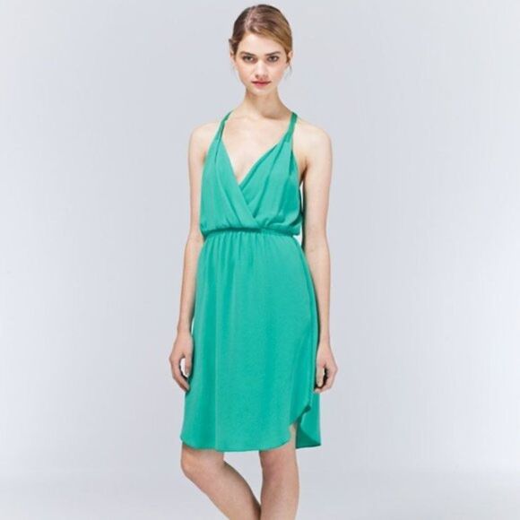 ARITIZA “Taleen” Teal/Turquoise Wrap Front Dress - Picture 2 of 13